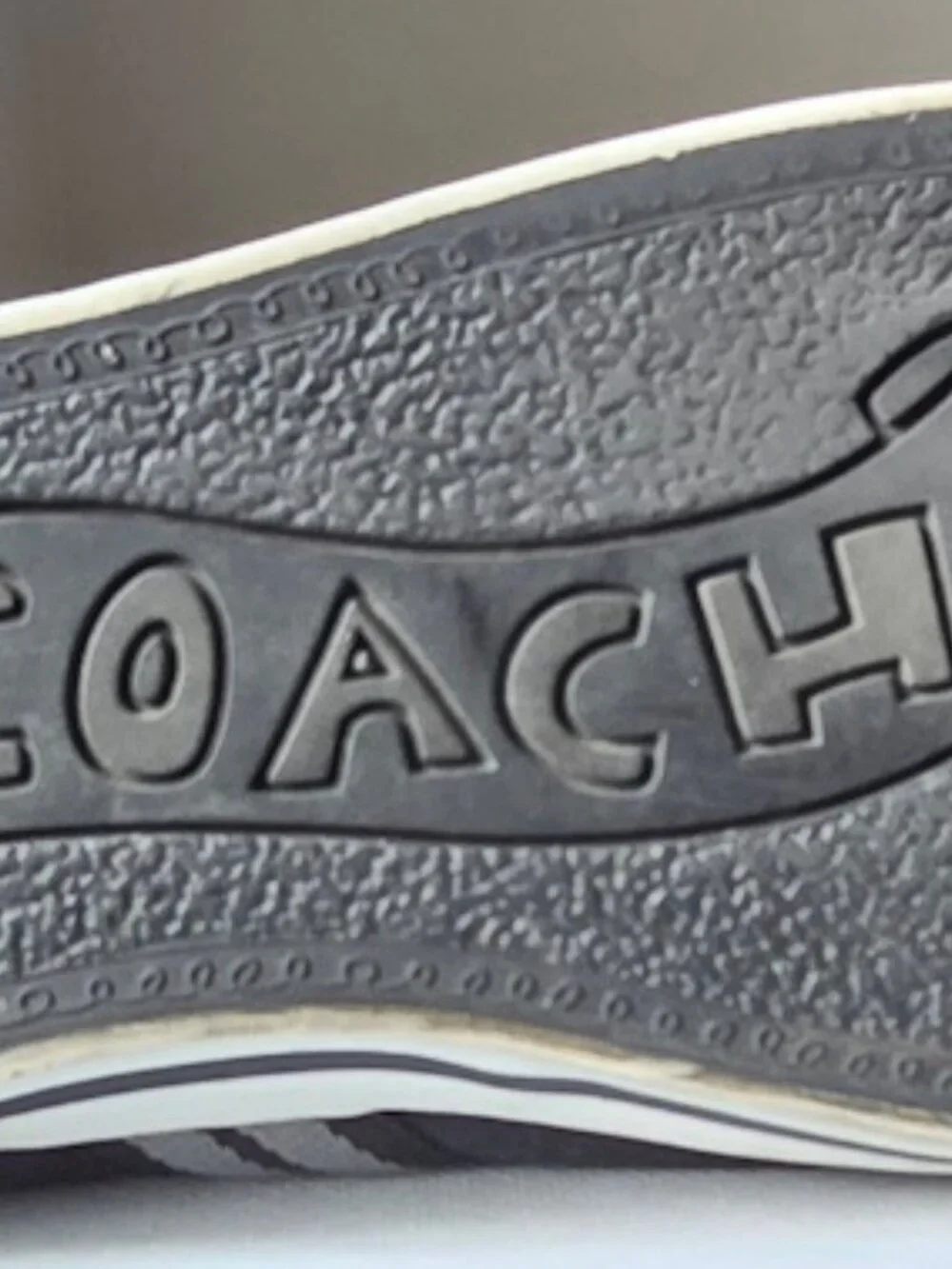 Coach Signature Canvas Patent Leather Sneakers Black White Women's 9.5